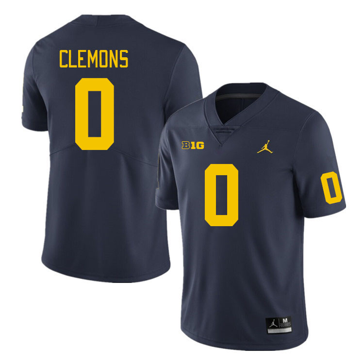 Michigan Wolverines #0 Darrius Clemons College Football Jerseys Stitched Sale-Navy